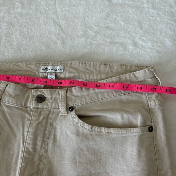 Peter Millar Crown Vintage 5 pocket Canvas Pant, Tan Size 33 - Picture 9 of 13